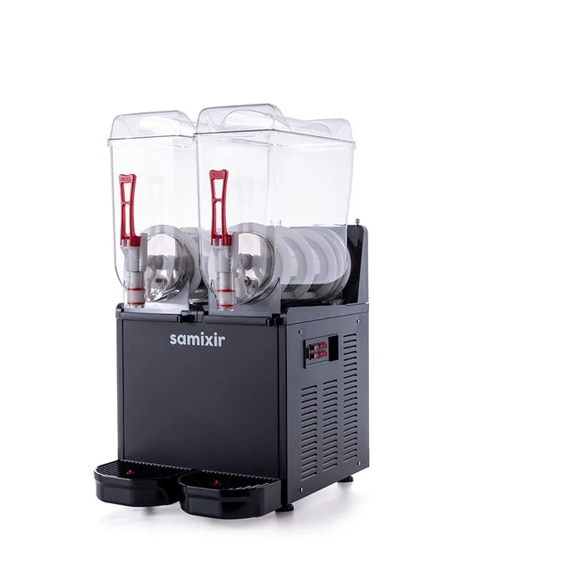 Samixir SLUSH24 Twin Ice Slush Granita Buzlaş Makinesi 12+12 L, Siyah
