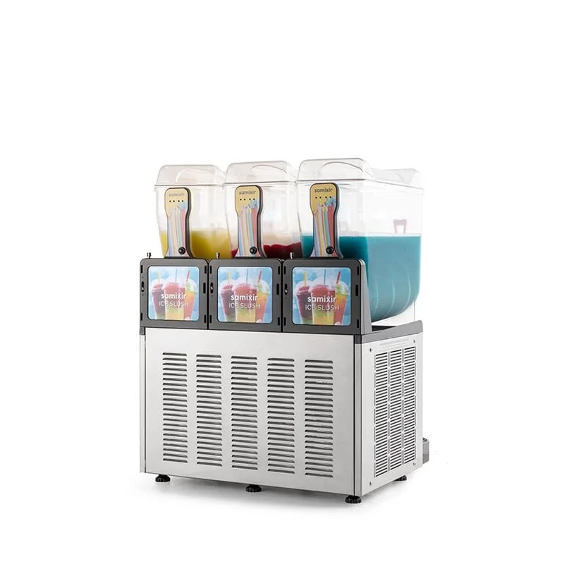 Samixir SLUSH36 Allure Triple Ice Slush Granita Buzlaş Makinesi, 12+12+12 L, İnox