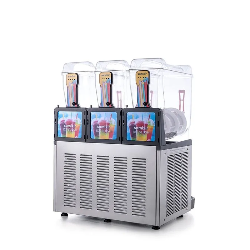 Samixir SLUSH36 Allure Triple Ice Slush Granita Buzlaş Makinesi, 12+12+12 L, İnox