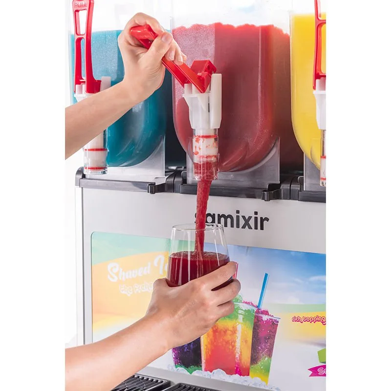 Samixir SLUSH36 Allure Triple Ice Slush Granita Buzlaş Makinesi, 12+12+12 L, İnox