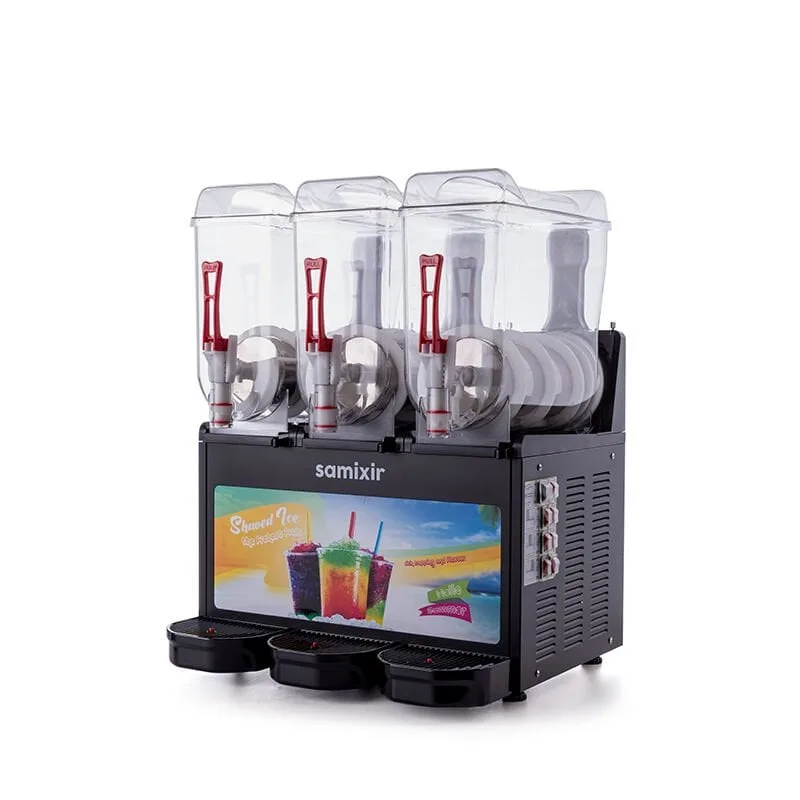 Samixir SLUSH36 Allure Triple Ice Slush Granita Buzlaş Makinesi, 12+12+12 L, Siyah