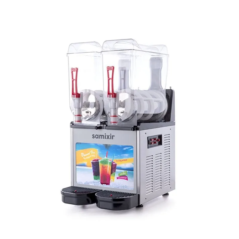 Samixir SLUSH24 Allure Twin Ice Slush Granita Buzlaş Makinesi, 12+12 L, İnox