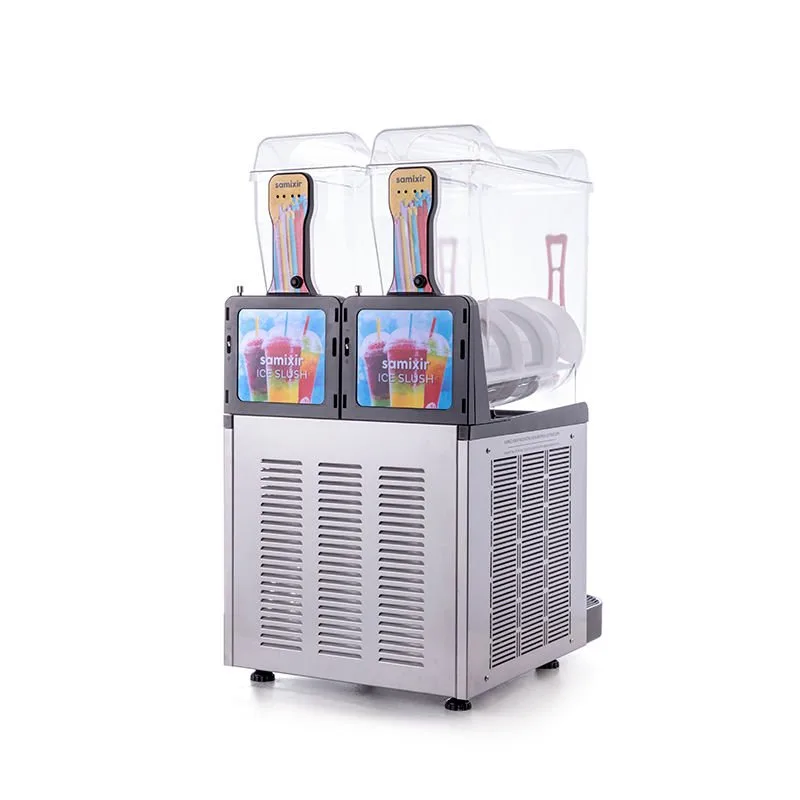 Samixir SLUSH24 Allure Twin Ice Slush Granita Buzlaş Makinesi, 12+12 L, İnox