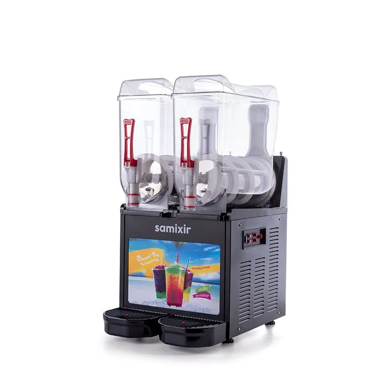 Samixir SLUSH24 Allure Twin Ice Slush Granita Buzlaş Makinesi, 12+12 L, Siyah