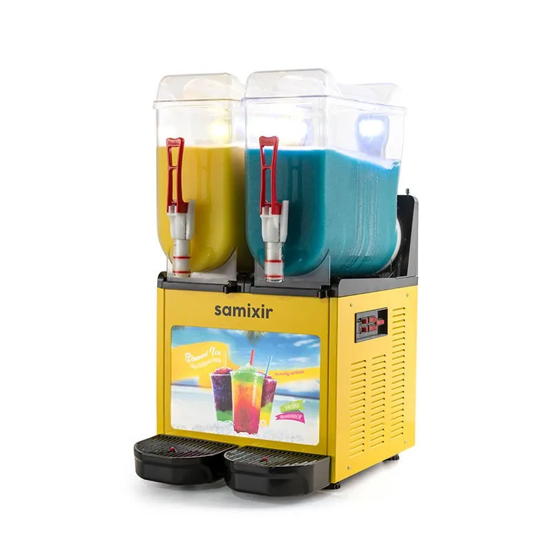 Samixir SLUSH24 Allure Twin Ice Slush Granita Buzlaş Makinesi, 12+12 L, Sarı