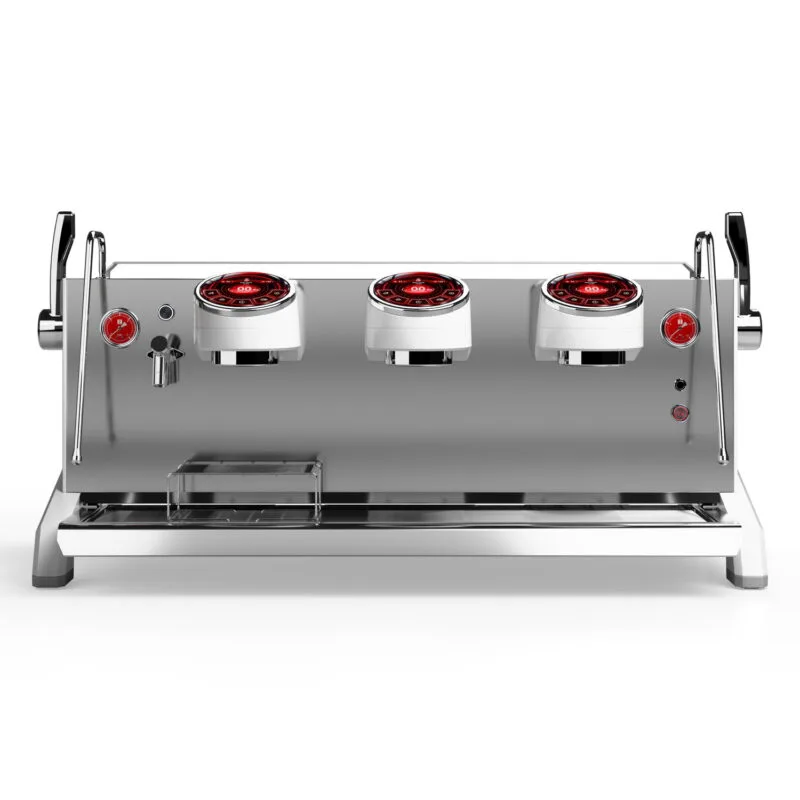 Felvini Raptor Tam Otomatik Espresso Kahve Makinesi Yüksek Kaşık T3 Multi-Boiler PID Kontrollü 3 Gruplu Beyaz