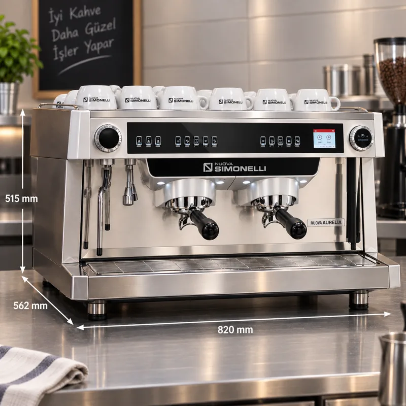 Nuova Simonelli Nuova Aurelia XT Otomatik Dozaj Ayarlı Espresso Kahve Makinesi 2 Gruplu Beyaz
