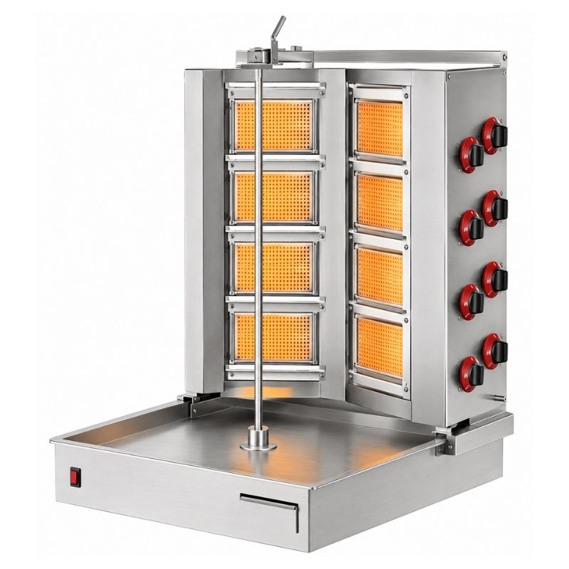 DRN DRNDVAG-8 Döner Ocağı Alttan Motorlu V Tip 8 Radyanlı Gazlı