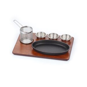 Altınbaşak A 153 07 Döküm Demir Oval Fajita Sunum Seti