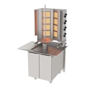 Atalay ADG - 8 D S Döner Ocağı Duvara Monte Sabit Hareketli Alt Arabalı 4+4 Radyanlı Gazlı