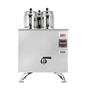 Ateşe Titanium Keyfchi Akıllı Dijital Elektrikli İnox 3 Demlikli Çay Kazanı, 30 Litre