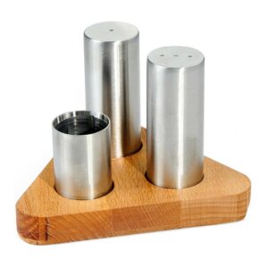 Biradlı Groovy GRV-89 3'lü Yuvarlak Tuzluk Takımı, Parlak