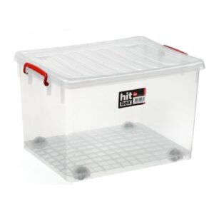 Bora Plastik Hit Box Tekerlekli Kasa 50 Litre Şeffaf