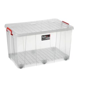 Bora Plastik Tekerlekli Saklama Kabı 79 L Şeffaf