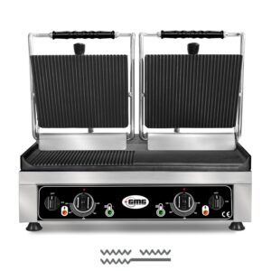 GMG KG 5530 DEG Tost Makinesi Alt Yüzey Yarı Oluk, Üst Yüzey Oluklu, 52x24 cm