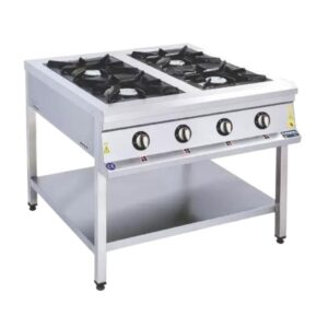 Görkem 4 Gözlü Taban Raflı Ocak Süper Yanışlı Gazlı 80x80 Cm