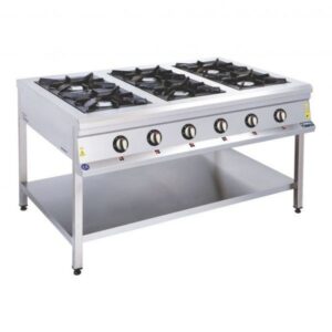 Görkem 6 Gözlü Taban Raflı Ocak Süper Yanışlı Gazlı 150x100 Cm