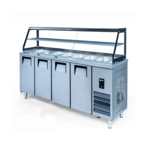 İceinox STS 650 4 Kapılı Servis Buzdolabı Camlı 304 K 7 Adet 1/1-150 GN Kapasiteli 650 L