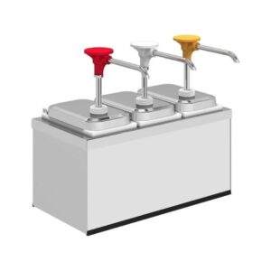 Kalando KDS-003 Basmalı Sos Pompası Üçlü Stant Paslanmaz 3x1.9 L