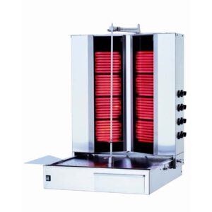 Kalitegaz 4+4 Radyanlı Alttan Motorlu Döner Ocağı, Elektrikli, V Model KLG171V