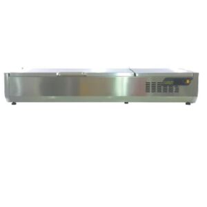 NDustrio Soğutmalı Set Üstü Saladbar Paslanmaz Kapaklı 1/4 GN 10 Küvet Kapasiteli, TTR-200-SC