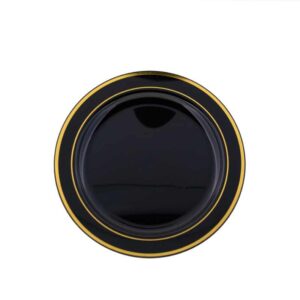 Rubikap Tek Kullanımlık Tabak, 26 cm Siyah Goldlıne