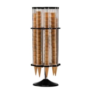 Zicco ZCP-803 Polikarbonat Döner Dondurma Külah Standı 8'li Akrilik Standlı 30x78 cm